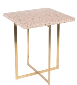 Růžový stolek ZUIVER LUIGI SQUARE 40 x 40 cm Zuiver