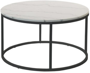Bílý mramorový konferenční stolek RGE Accent s černou podnoží Ø 85 cm RGE