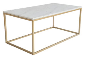 Bílý mramorový konferenční stolek RGE Accent se zlatou podnoží 110 cm RGE