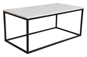 Bílý mramorový konferenční stolek RGE Accent s černou podnoží 110 cm RGE