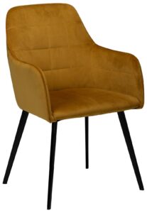 Žlutá sametová jídelní židle Dan-Form Embrace DAN-FORM