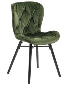 SCANDI Tmavě zelená sametová jídelní židle Matylda SCANDI