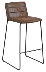 SCANDI Hnědá koženková barová židle Olivie 96 cm SCANDI