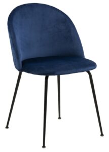 SCANDI Tmavě modrá sametová jídelní židle Harper SCANDI