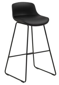 SCANDI Černá koženková barová židle Durana SCANDI