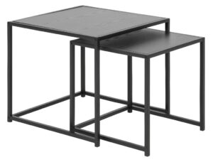 SCANDI Černý set dvou konferenčních stolků Darila 40x40/50x50 cm SCANDI