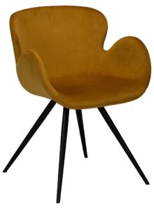 DAN-FORM Okrově žlutá sametová židle DanForm Gaia DAN-FORM