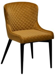 DAN-FORM Okrově žlutá sametová židle DanForm Vetro s černou podnoží DAN-FORM