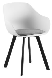 SCANDI Bílá plastová jídelní židle Durana s kovovou podnoží SCANDI