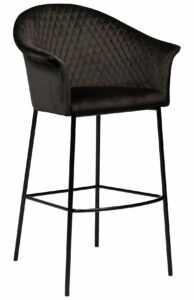 Černá sametová barová židle DAN-FORM Kite DAN-FORM