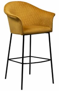 Hořčicová sametová barová židle DAN-FORM Kite DAN-FORM