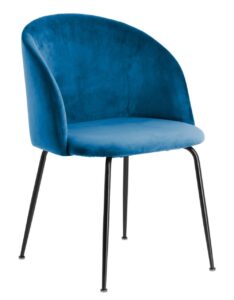 Modrá sametová jídelní židle Laforma Laudelina LaForma