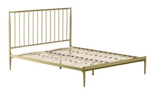 Zlatě lakovaná kovová postel LaForma Natacha 150 x 190 cm LaForma