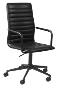 SCANDI Černá koženková konferenční židle Aqua SCANDI