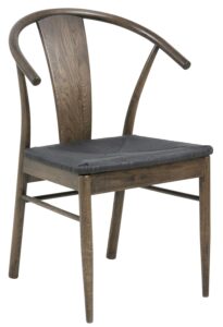 SCANDI Hnědá dřevěná jídelní židle Vega s pleteným sedákem SCANDI