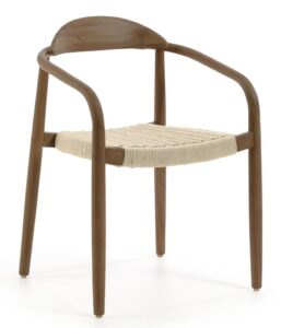 Béžová dřevěná jídelní židle LaForma Glynis s područkami LaForma