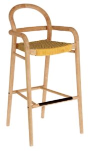Hořčicově žlutá dřevěná zahradní barová židle LaForma Sheryl 110 cm LaForma