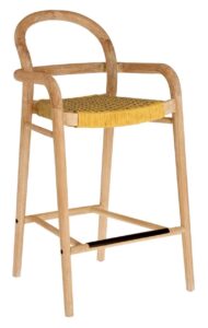 Hořčicově žlutá dřevěná zahradní barová židle LaForma Sheryl 100 cm LaForma