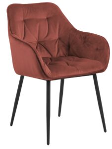 SCANDI Korálově červená sametová jídelní židle Norman SCANDI
