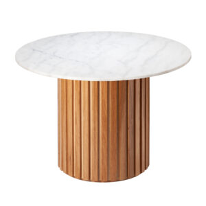 Bílý mramorový kulatý jídelní stůl RGE Moon Ø 110 cm RGE