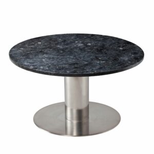 Černý mramorový konferenční stolek RGE Pepo s kartáčovanou podnoží  Ø 85 cm RGE