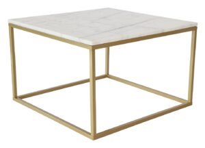 Bílý mramorový konferenční stolek RGE Accent s matnou zlatou podnoží 75 cm RGE