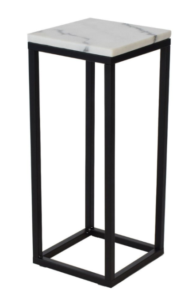 Bílý mramorový odkládací stolek RGE Accent s černou podnoží 65 cm RGE