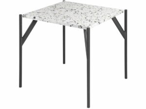 Bílý terrazzo konferenční stolek RGE Air Terrazzo s černou podnoží 53x50 cm RGE