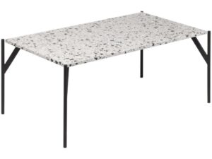Bílý terrazzo konferenční stolek RGE Air Terrazzo s černou podnoží 48x110 cm RGE