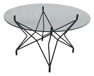 Skleněný kulatý konferenční stolek RGE Star s černou podnoží 90 cm RGE
