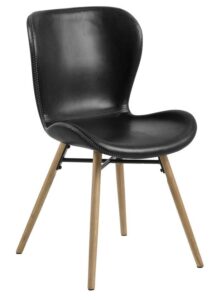 SCANDI Vintage černá koženková jídelní židle Matylda SCANDI