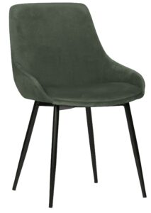 Hoorns Bledě zelená sametová jídelní židle Selena Hoorns