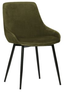 Hoorns Trávově zelená sametová jídelní židle Selena Hoorns