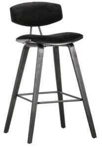 Hoorns Černá sametová barová židle Zara Hoorns