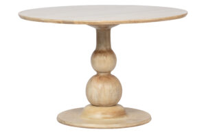 Hoorns Přírodní kulatý dřevěný jídelní stůl Boyle 120 cm Hoorns