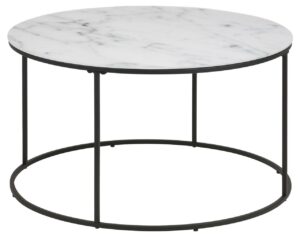 SCANDI Bílo-černý skleněný konferenční stolek Morgan 80 cm SCANDI