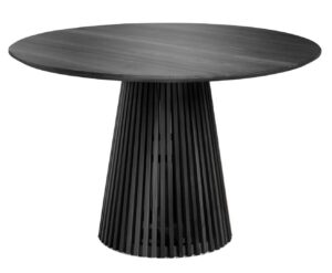 Černý masivní kulatý jídelní stůl LaForma Irune 120 cm LaForma