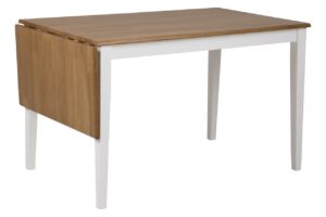 SCANDI Bílý dřevěný rozkládací jídelní stůl Frisbe 160 x 75 cm SCANDI