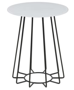 SCANDI Bílý odkládací stolek Spyder 40 cm s černou podnoží SCANDI