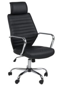 SCANDI Černá koženková kancelářská židle Edua SCANDI