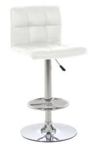 SCANDI Bílá koženková barová židle Hura 113 cm SCANDI