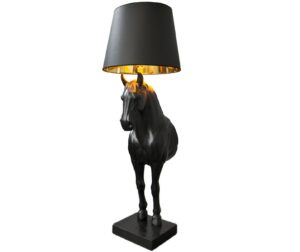 Moebel Living Černá stojací lampa Forster 130 cm Moebel Living