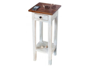 Moebel Living Bílý dřevěný odkládací stolek Lilly 25 x 30 cm Moebel Living