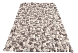 Moebel Living Bílo hnědý vlněný koberec Stone 200 x 120 cm Moebel Living