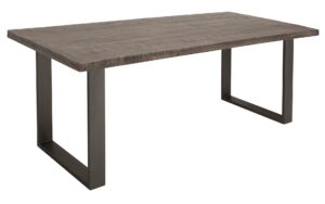 Moebel Living Šedý masivní dřevěný jídelní stůl Fabio 160 x 90 cm Moebel Living
