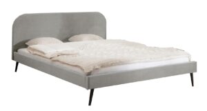 Moebel Living Stříbrně šedá sametová postel Allegra 160x200 cm Moebel Living
