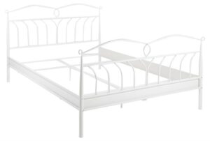 SCANDI Bílá kovová postel Liben 180 cm SCANDI