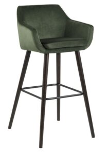 SCANDI Tmavě zelená barová židle Marte SCANDI