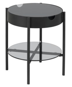 SCANDI Černý skleněný odkládací stolek Lipton 45 cm SCANDI