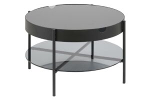 SCANDI Černý skleněný konferenční stolek Lipton 75 cm SCANDI